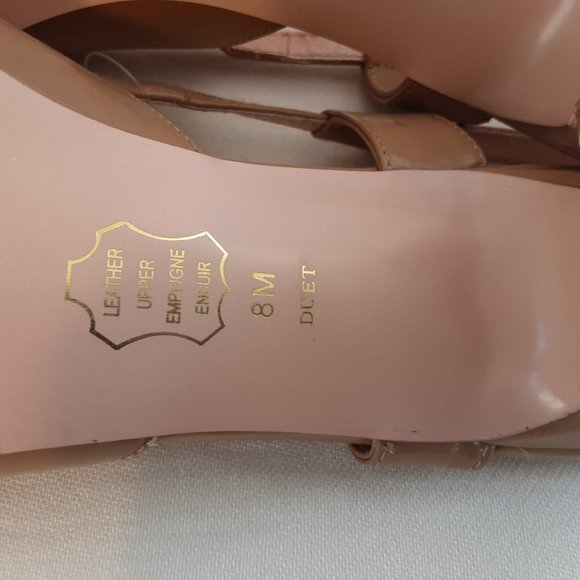 Portia Tan Patent Leather Sling Back Sandals Heels | 8 - Picture 11 of 12